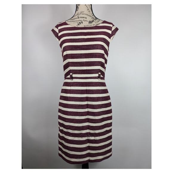 Banana Republic Dresses & Skirts - Womens Size 2 Dress Banana Republic Maroon Striped Pencil Dress Knee Length Zip